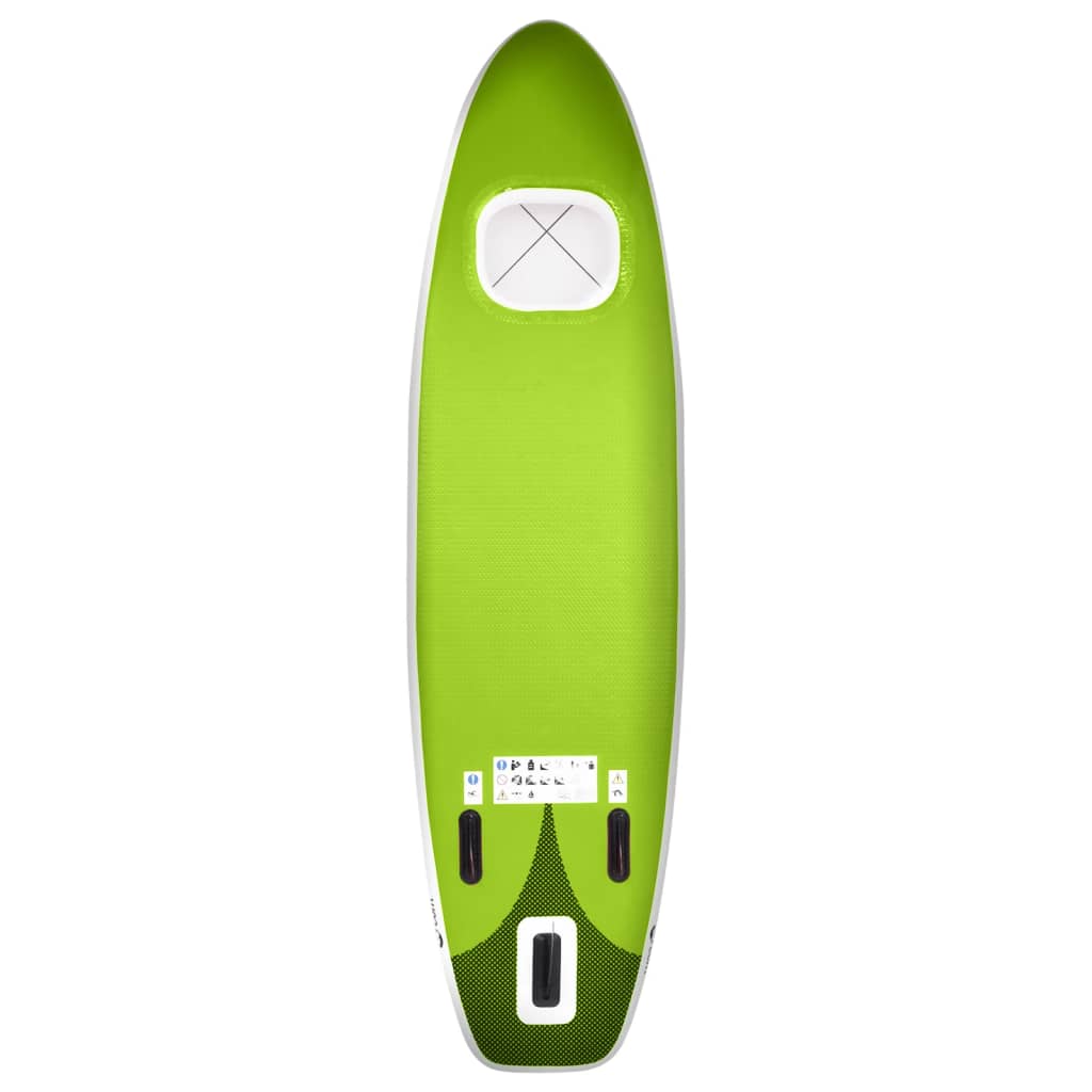 vidaXL Juego de tabla paddle surf inflable verde 300x76x10 cm