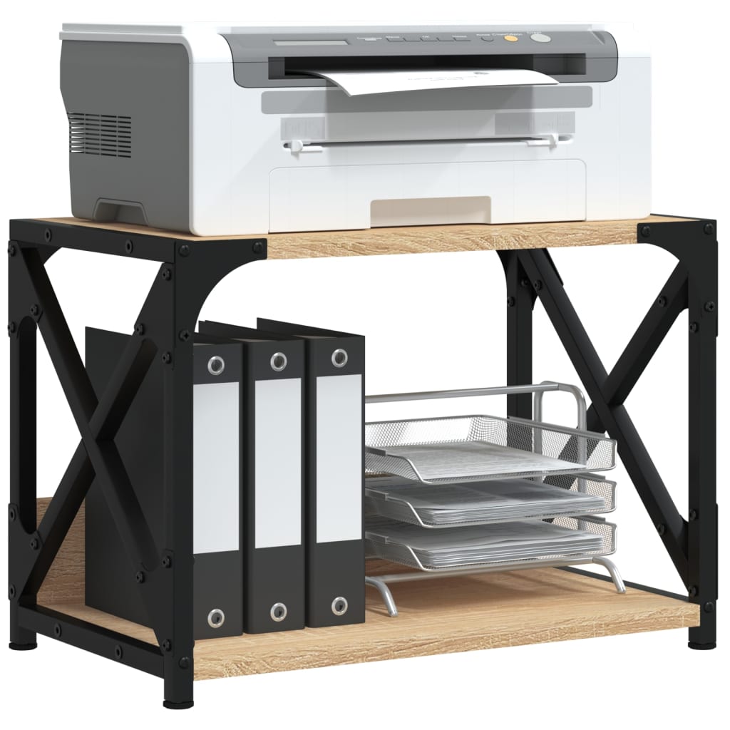 vidaXL Soporte de impresora 2 niveles roble Sonoma 44x26x31,5 cm