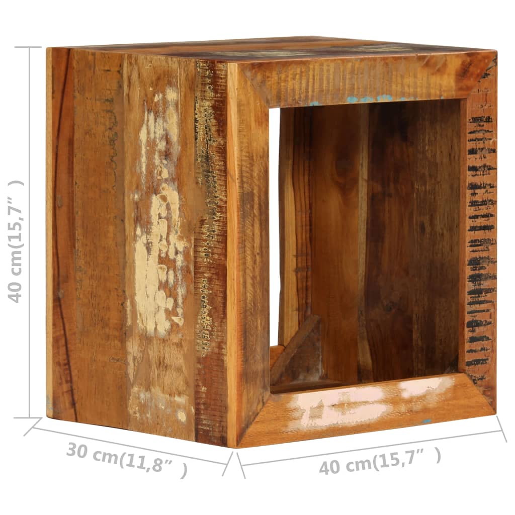 vidaXL Taburete de madera maciza reciclada 40x30x40 cm