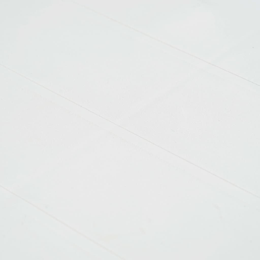 vidaXL Mesa de jardín plástico aspecto de ratán blanco 220x90x72 cm
