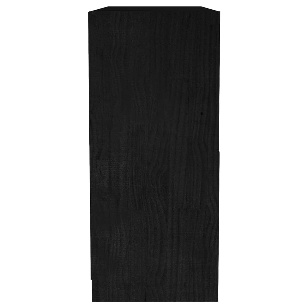 vidaXL Estantería de madera maciza de pino negra 104x33x76 cm