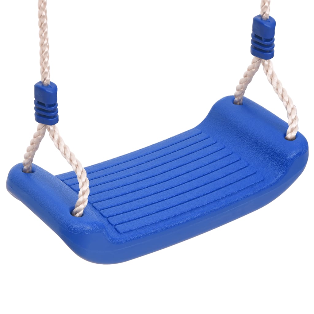 vidaXL Columpio con escalera de cuerda polietileno azul