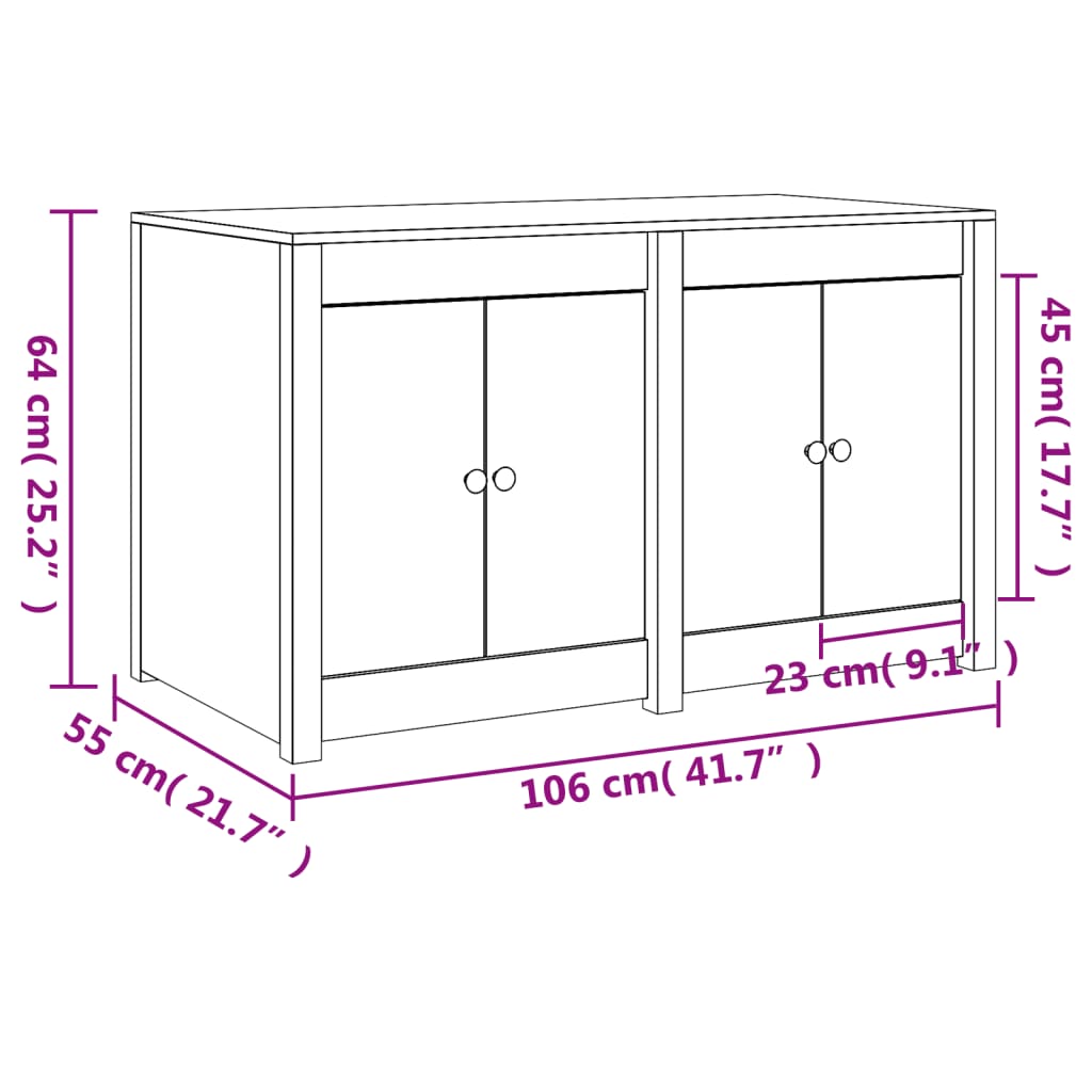 vidaXL Mueble de cocina exterior madera maciza pino blanco 106x55x64cm