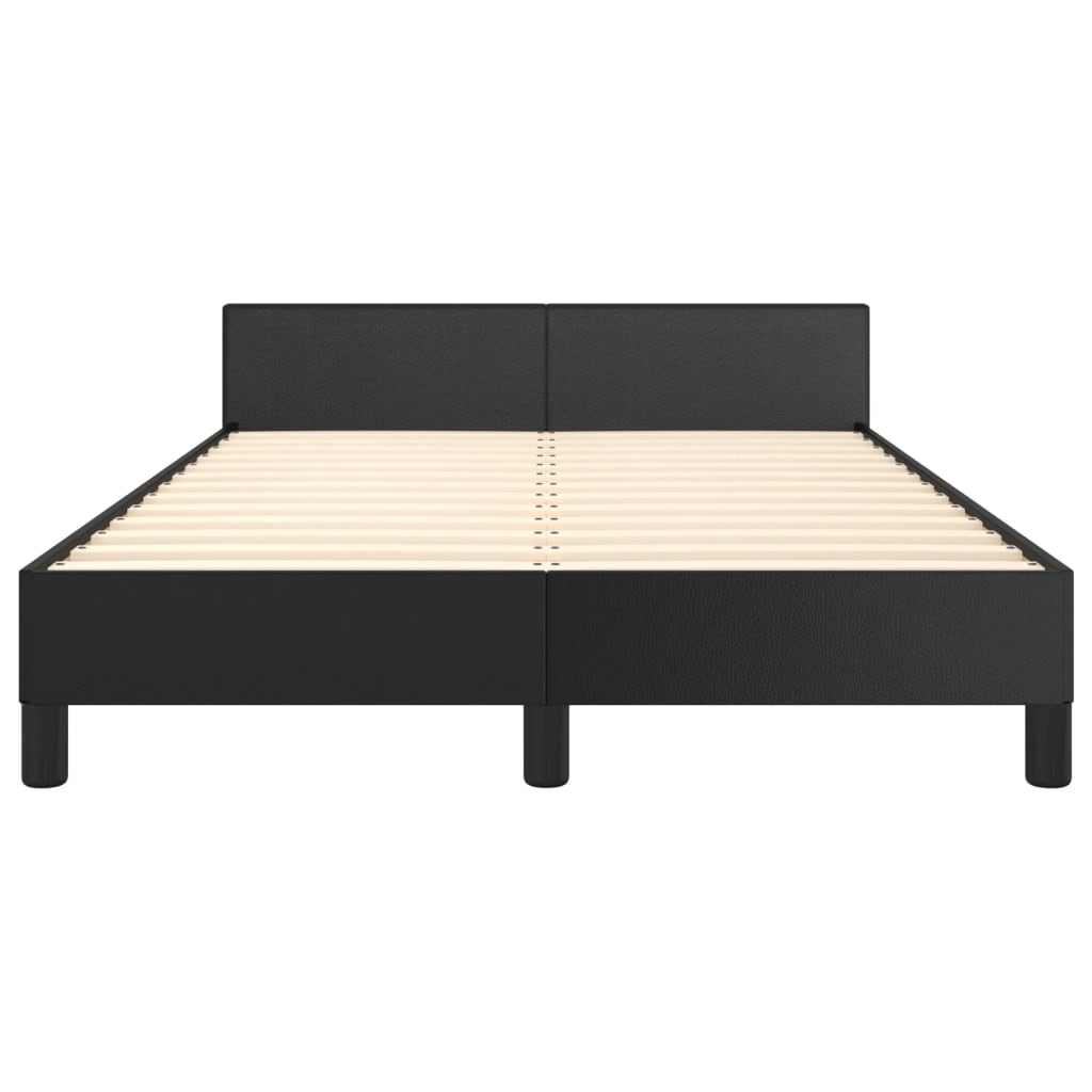 vidaXL Estructura de cama con cabecero cuero sintético negro 120x200cm