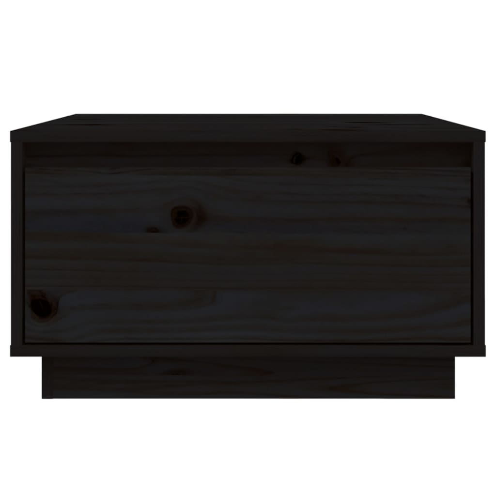 vidaXL Mesa de centro de madera maciza de pino negro 55x56x32 cm