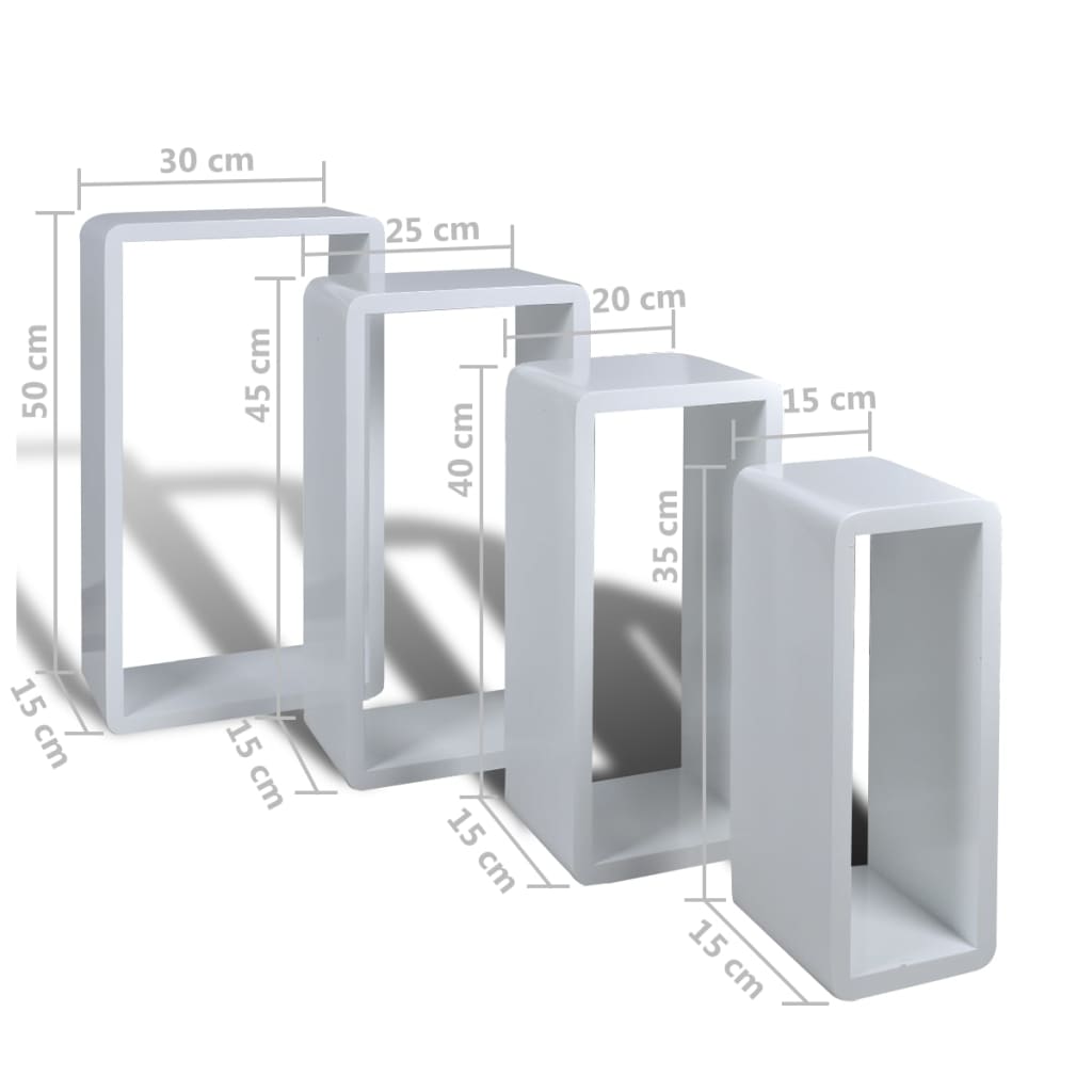 vidaXL Estanterías de cubos para pared 8 unidades blanco