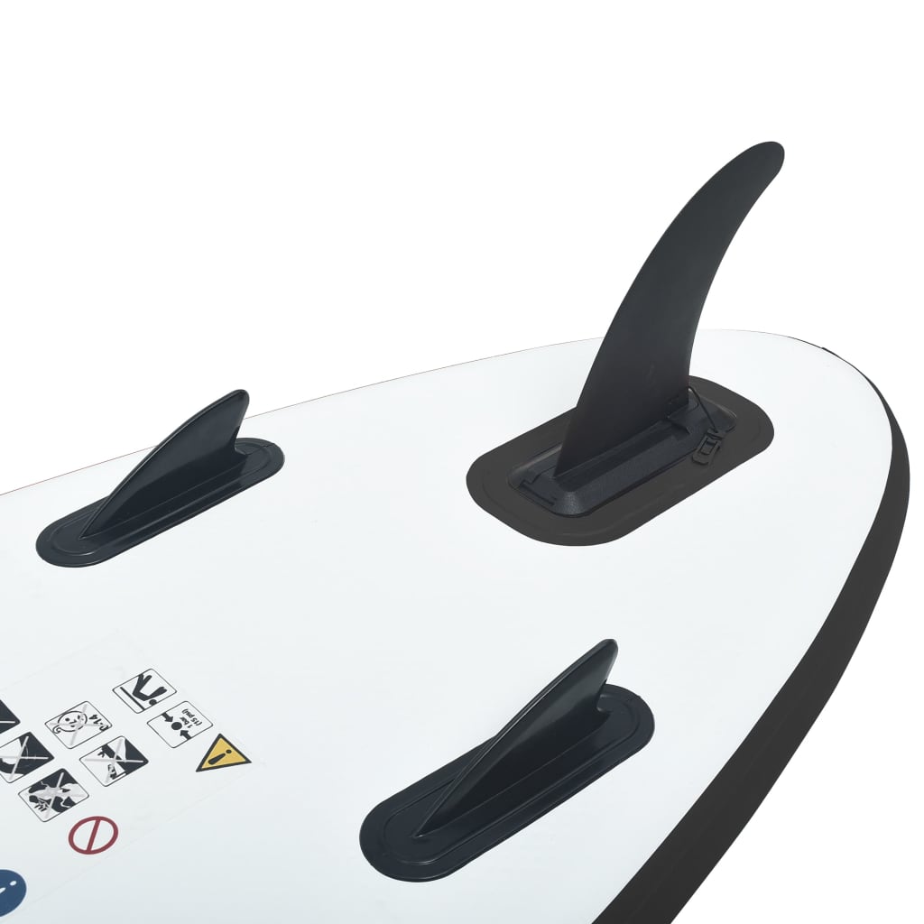 vidaXL Juego de tabla de paddle surf inflable negro y blanco