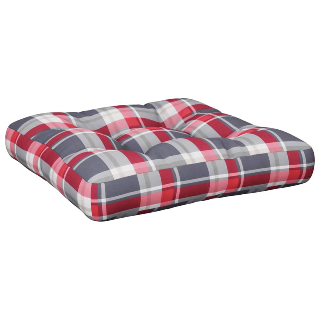 vidaXL Cojín para sofá sofá de palets tela a cuadros rojo 58x58x10 cm