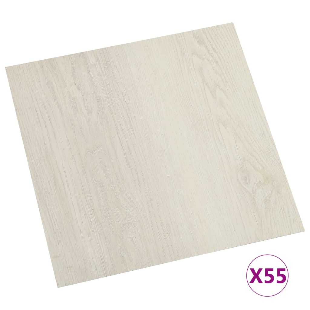 vidaXL Lamas para suelo autoadhesivas 55 piezas PVC 5,11 m² beige