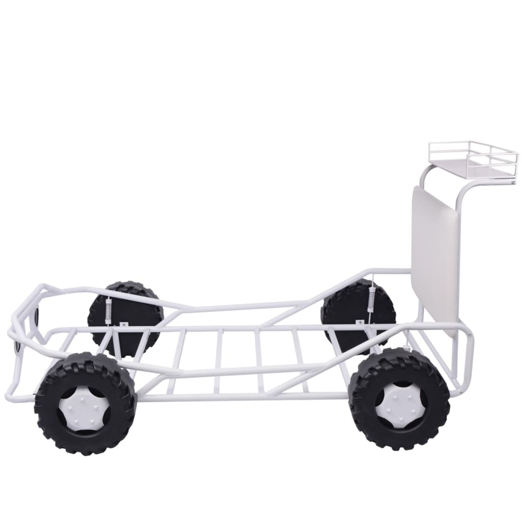 vidaXL Cama con forma coche todoterreno niños de acero blanca 190x90cm