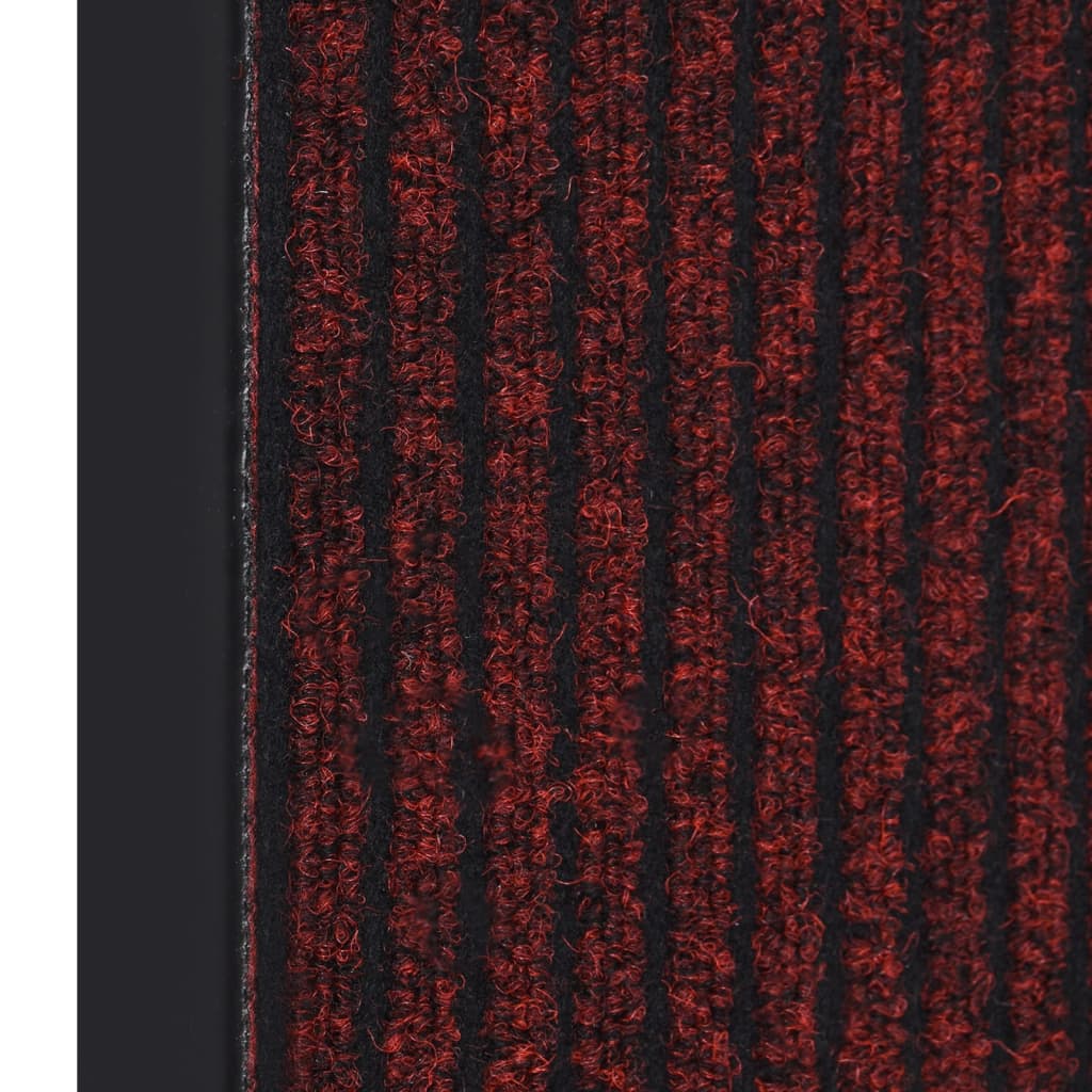vidaXL Felpudo de rayas rojo 60x80 cm