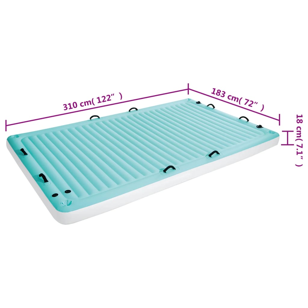 Intex Colchoneta de piscina inflable vinilo azul 310x183 cm