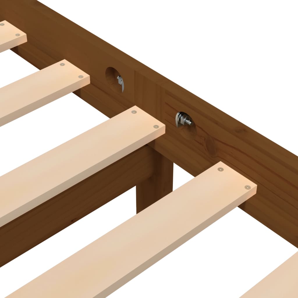 vidaXL Estructura de cama madera maciza pino marrón miel 100x200 cm
