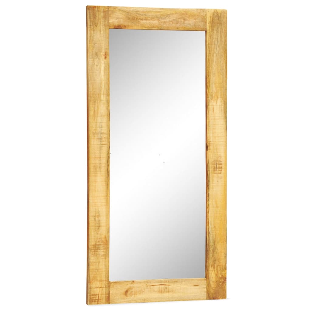 Espejo rectangular de pared con marco de madera maciza 120 x 60 cm