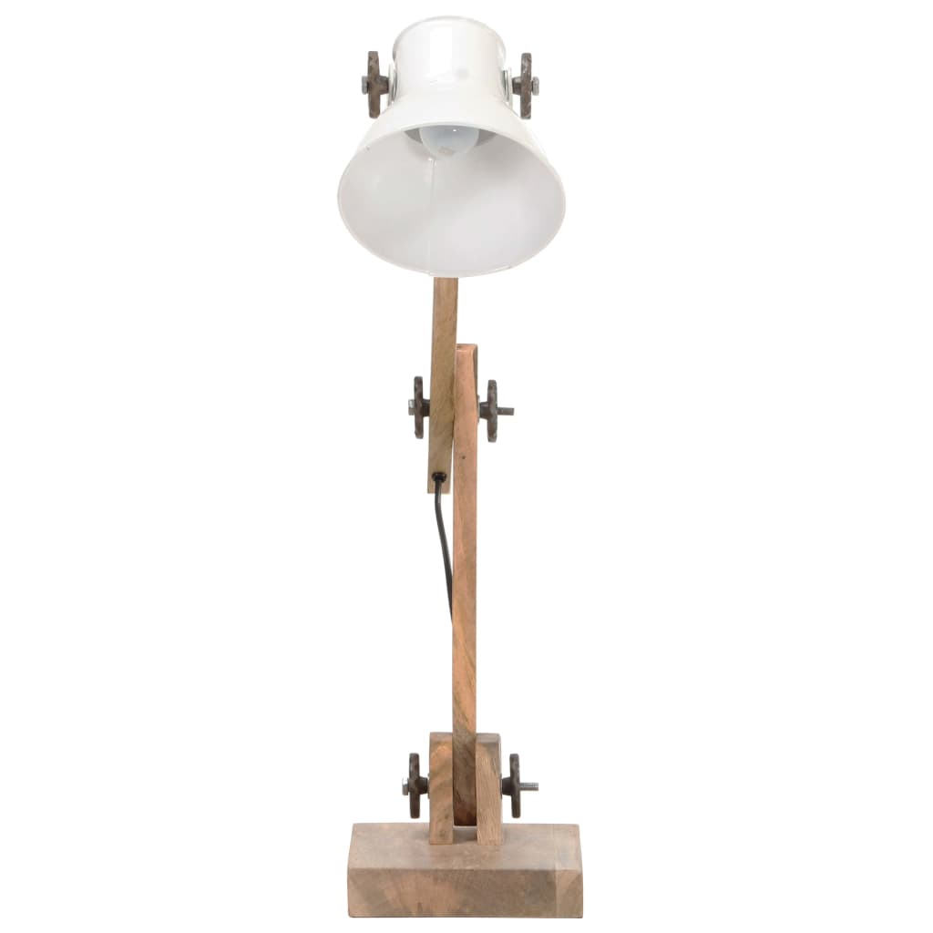 vidaXL Lámpara de mesa industrial redonda blanca 58x18x90 cm E27