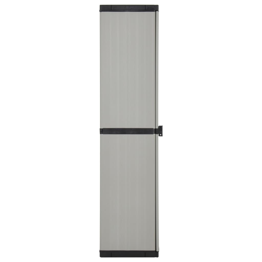 vidaXL Armario de jardín con 3 estantes gris y negro 34x40x168 cm