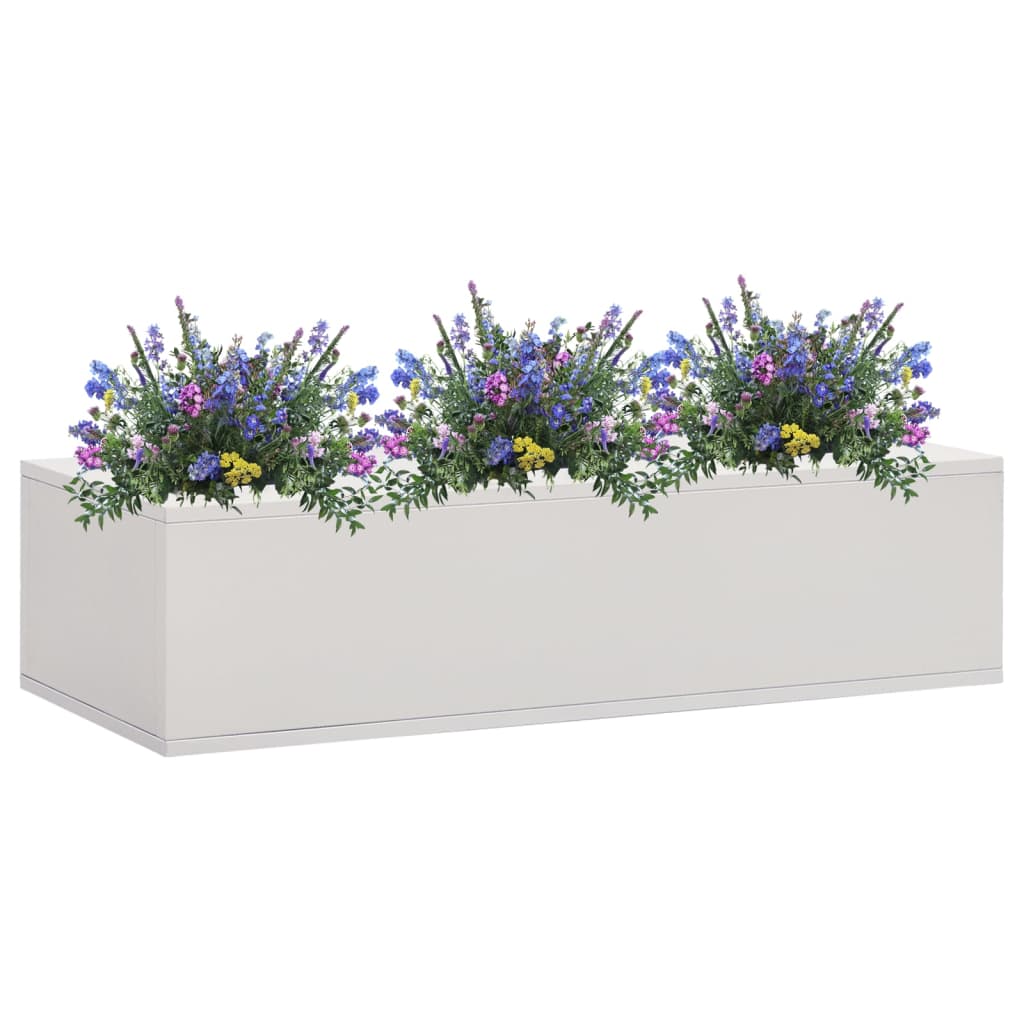 vidaXL Caja de flores de oficina de acero gris claro 90x40x23 cm