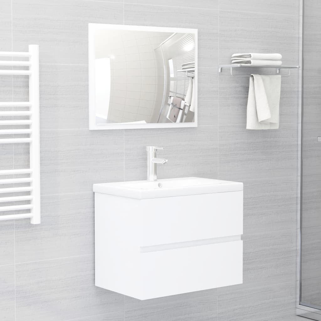 vidaXL Armario para lavabo madera contrachapada blanco 60x38,5x45 cm