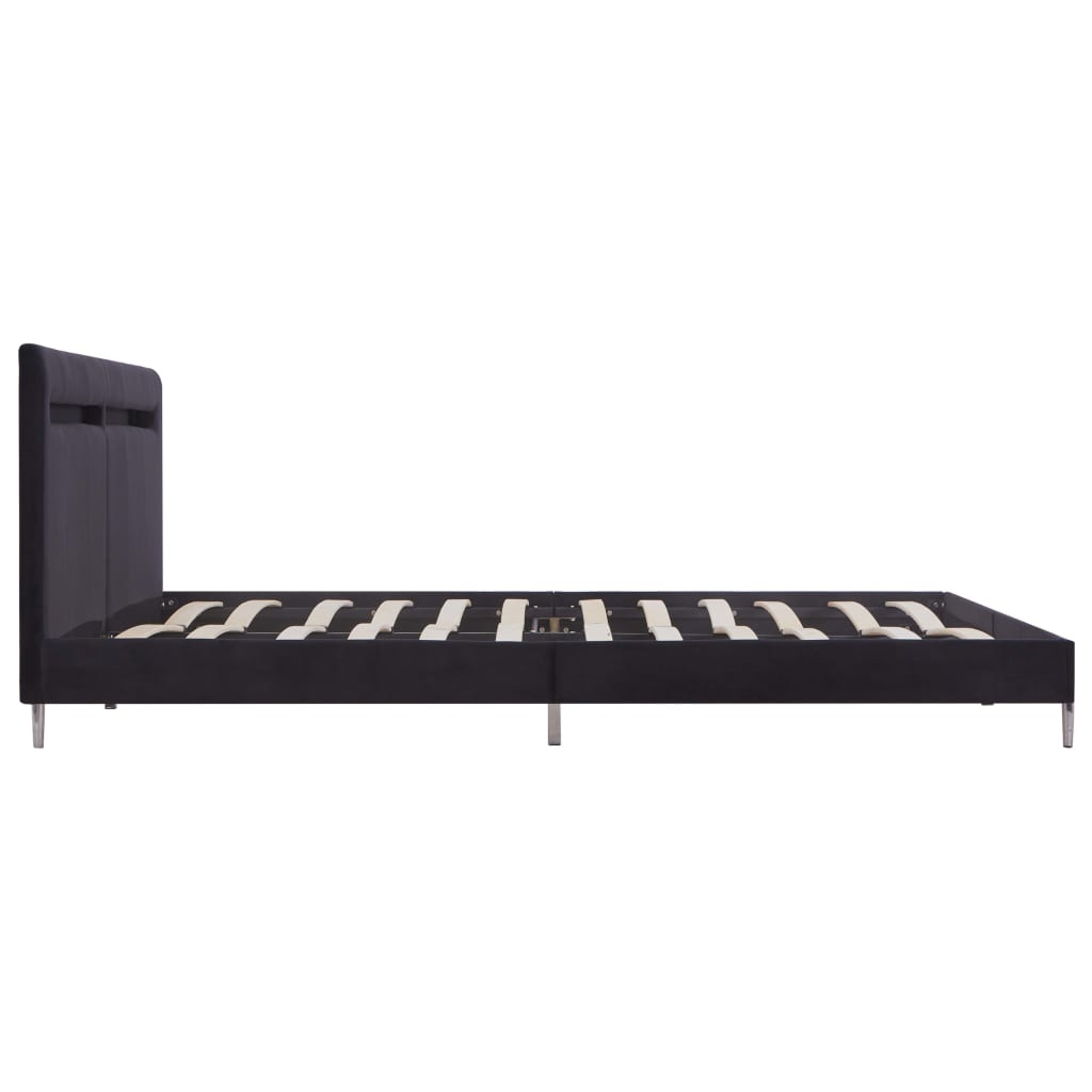 vidaXL Estructura de cama con LED tela negro 180x200 cm