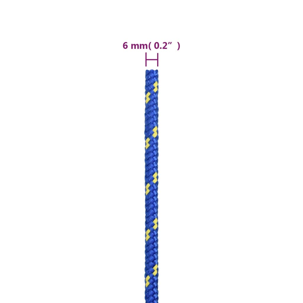vidaXL Cuerda de barco polipropileno azul 6 mm 50 m