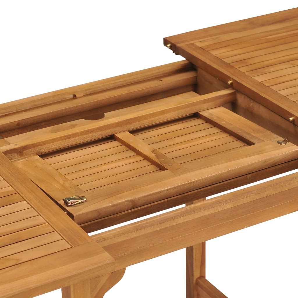 vidaXL Mesa de jardín extensible madera teca maciza (110-160)x80x75cm