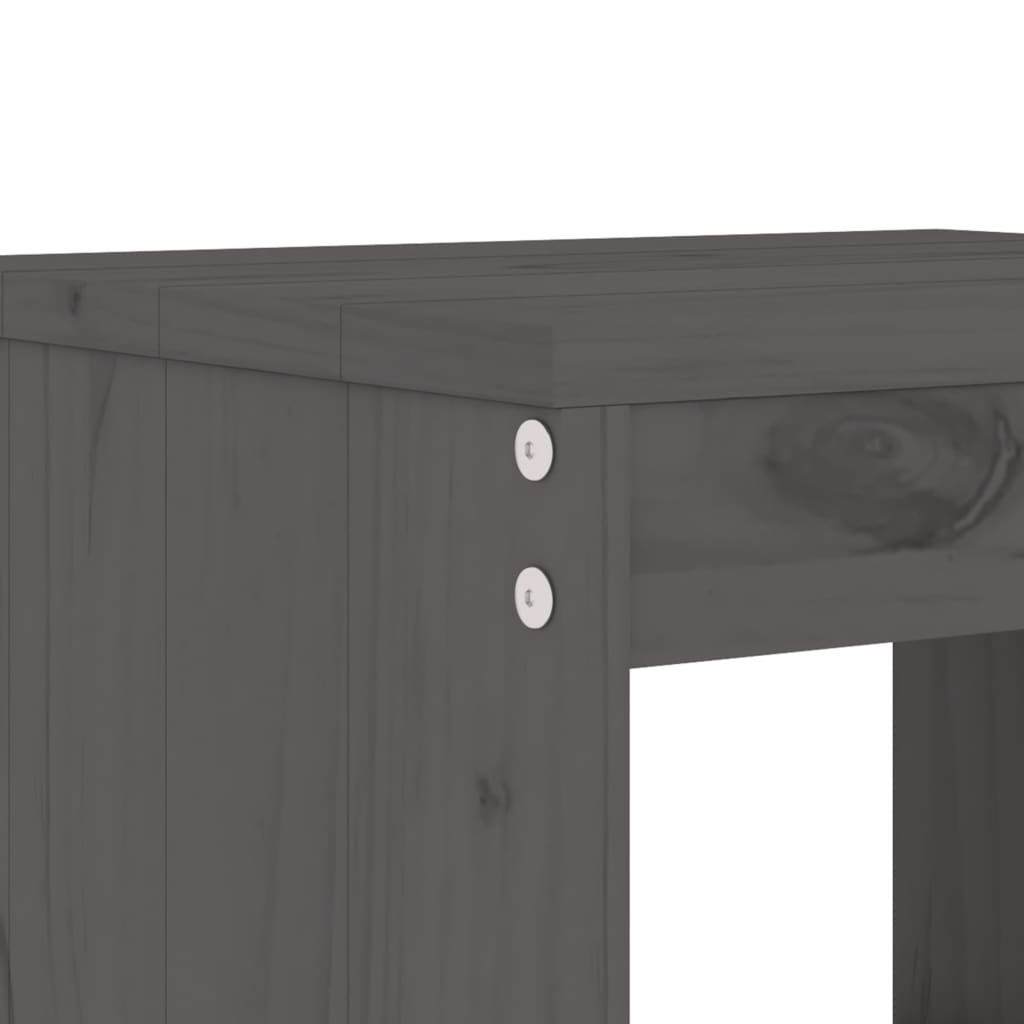vidaXL Set de mesa y taburetes altos jardín 5 piezas madera pino gris