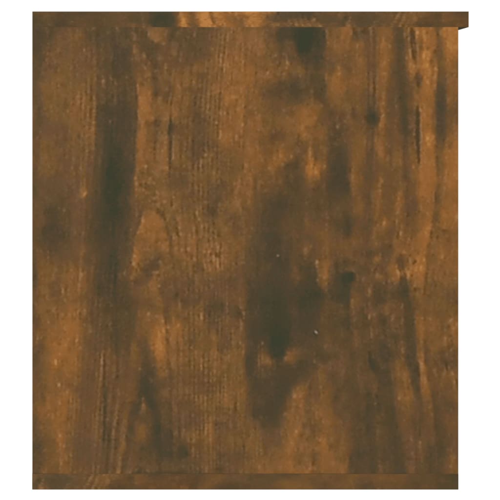 vidaXL Baúl almacenaje madera contrachapada roble ahumado 84x42x46 cm