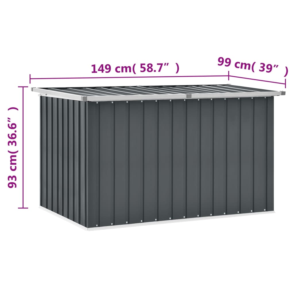 vidaXL Caja de almacenamiento de jardín gris 149x99x93 cm