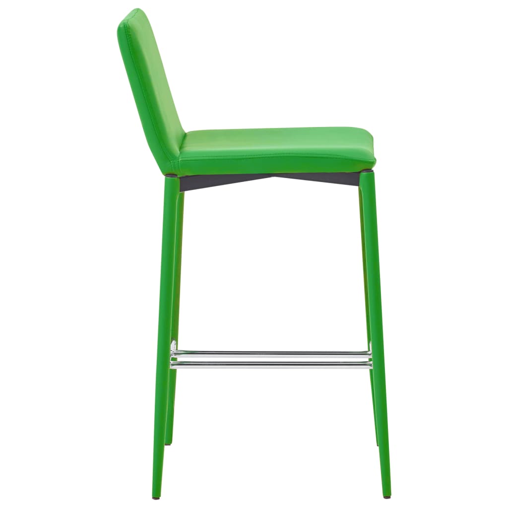 vidaXL Set mesa alta y taburetes de bar 5 piezas cuero sintético verde