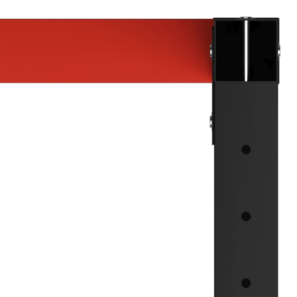 vidaXL Estructura de banco de trabajo metal negro y rojo 120x57x79 cm