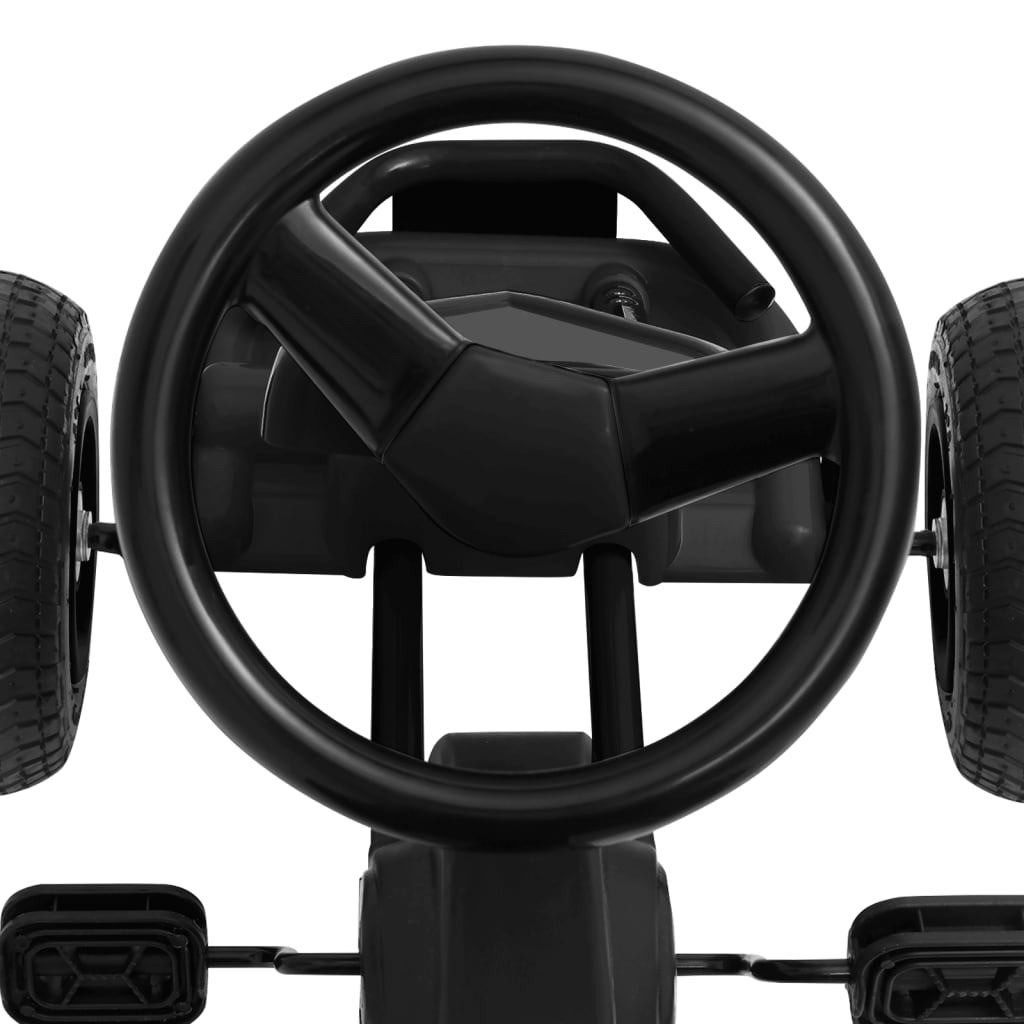 vidaXL Kart de pedales con neumáticos negro