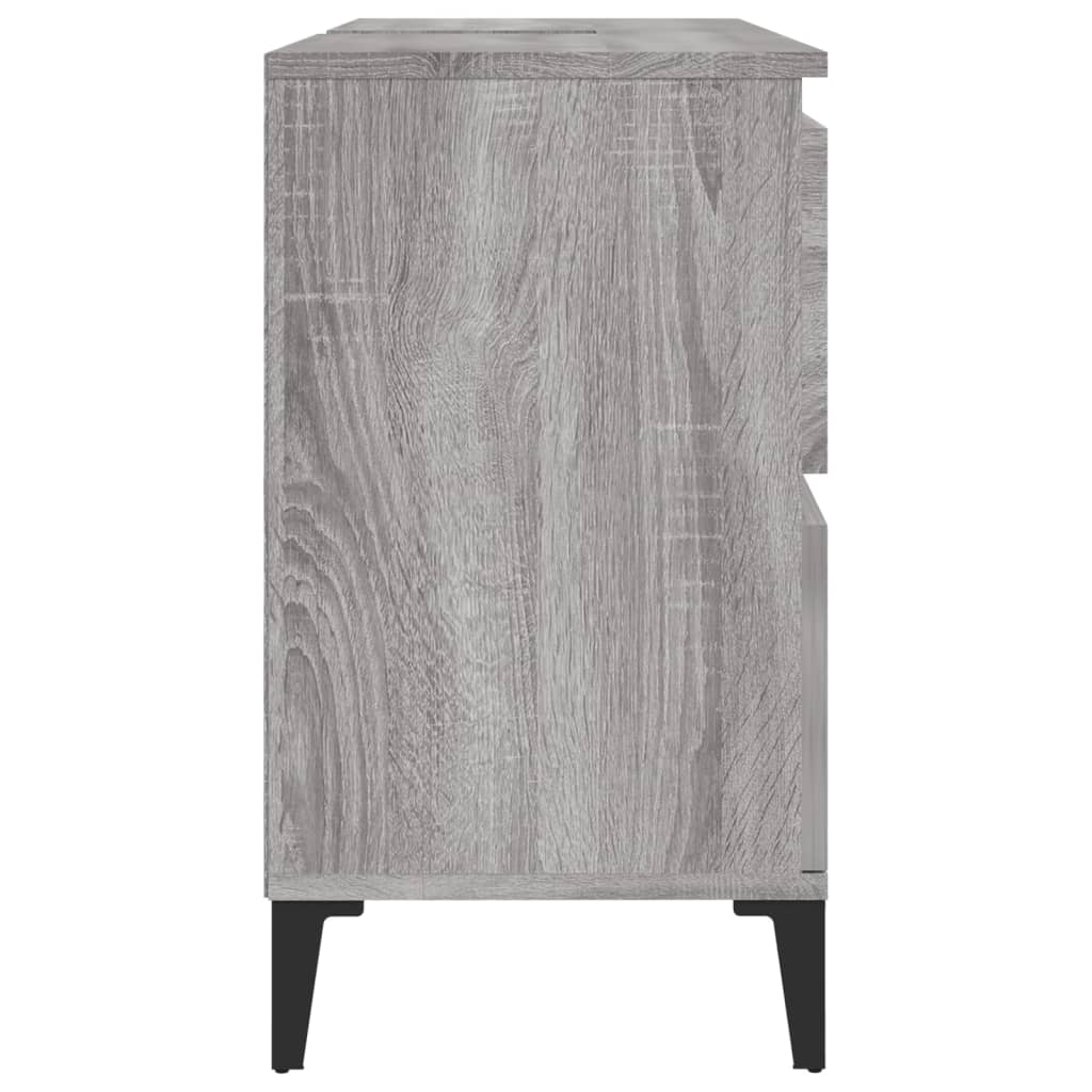 vidaXL Armario de lavabo madera contrachapada gris Sonoma 80x33x60 cm
