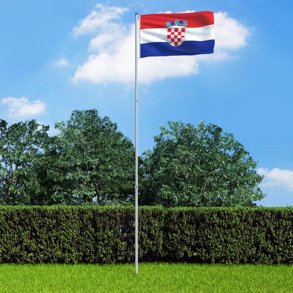vidaXL Bandera de Croacia y mástil de aluminio 6 m