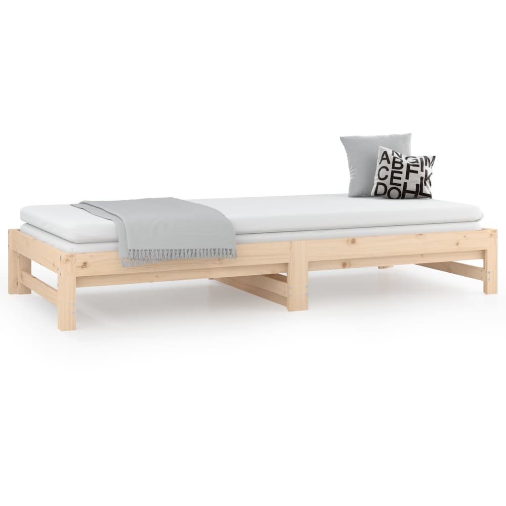 vidaXL Sofá cama extraíble madera maciza de pino 2x(90x200) cm