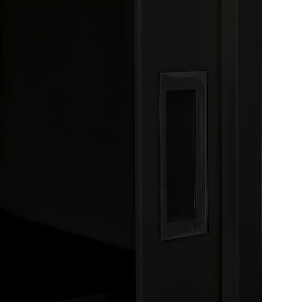 vidaXL Armario con puerta corredera acero negro 90x40x90 cm