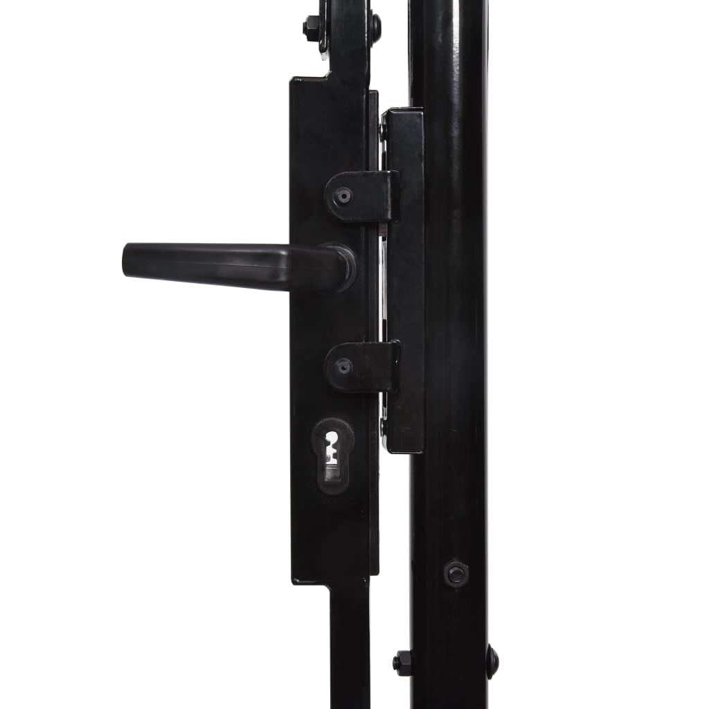 vidaXL Cancela de valla doble puerta con puntas acero negro 3x2 m