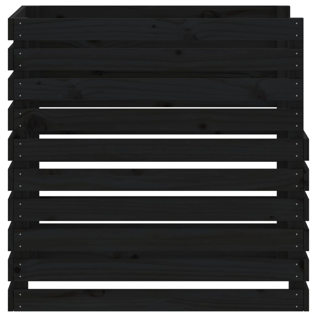 vidaXL Compostador de madera maciza de pino negro 80x80x78 cm