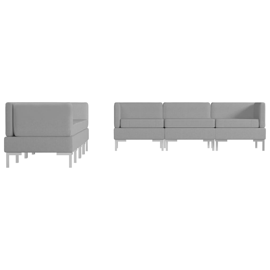 vidaXL Conjunto de sofás de 7 piezas tela gris claro