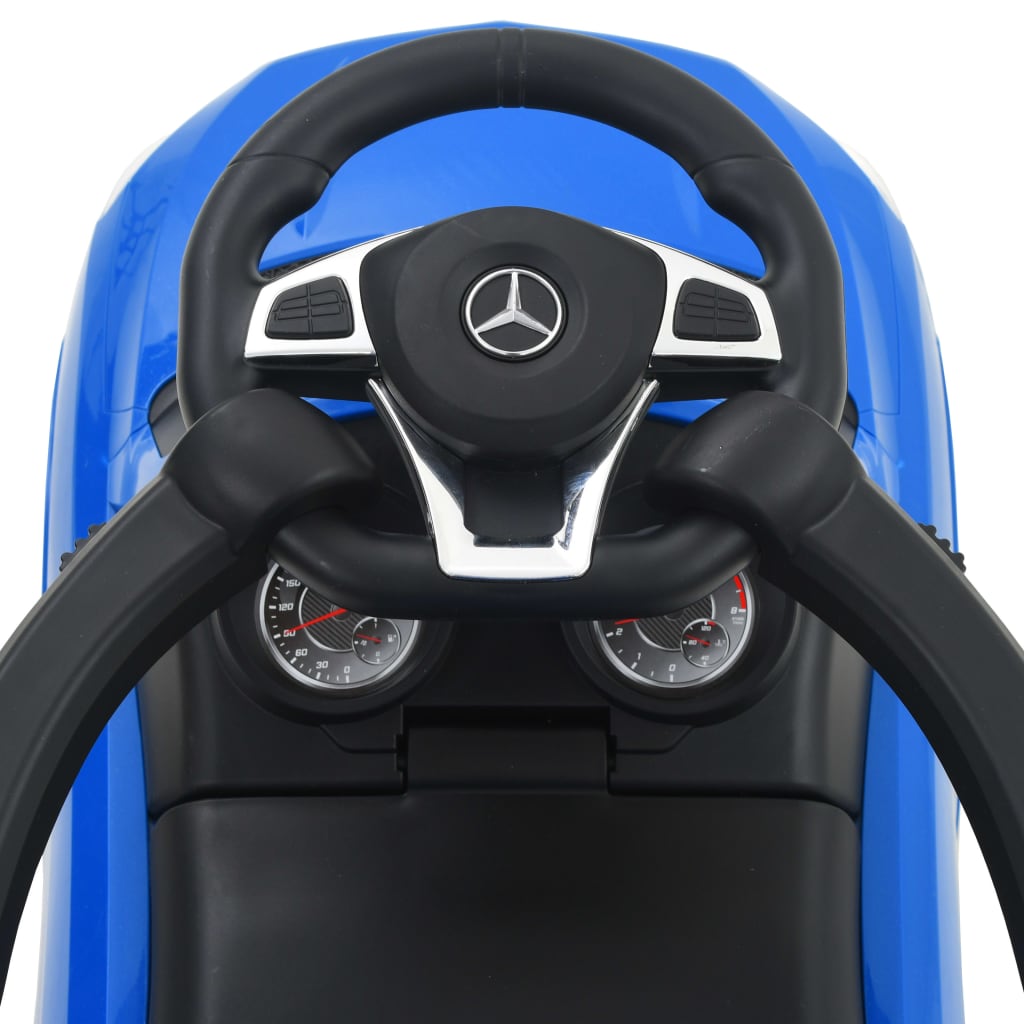 vidaXL Coche correpasillos barra de empuje Mercedes Benz GLE63 azul