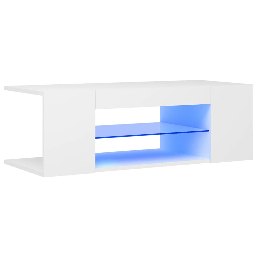 vidaXL Mueble de TV con luces LED blanco 90x39x30 cm