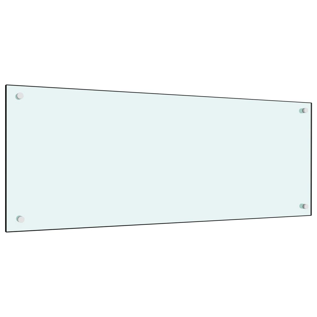 vidaXL Protección salpicaduras cocina vidrio templado blanco 100x40 cm
