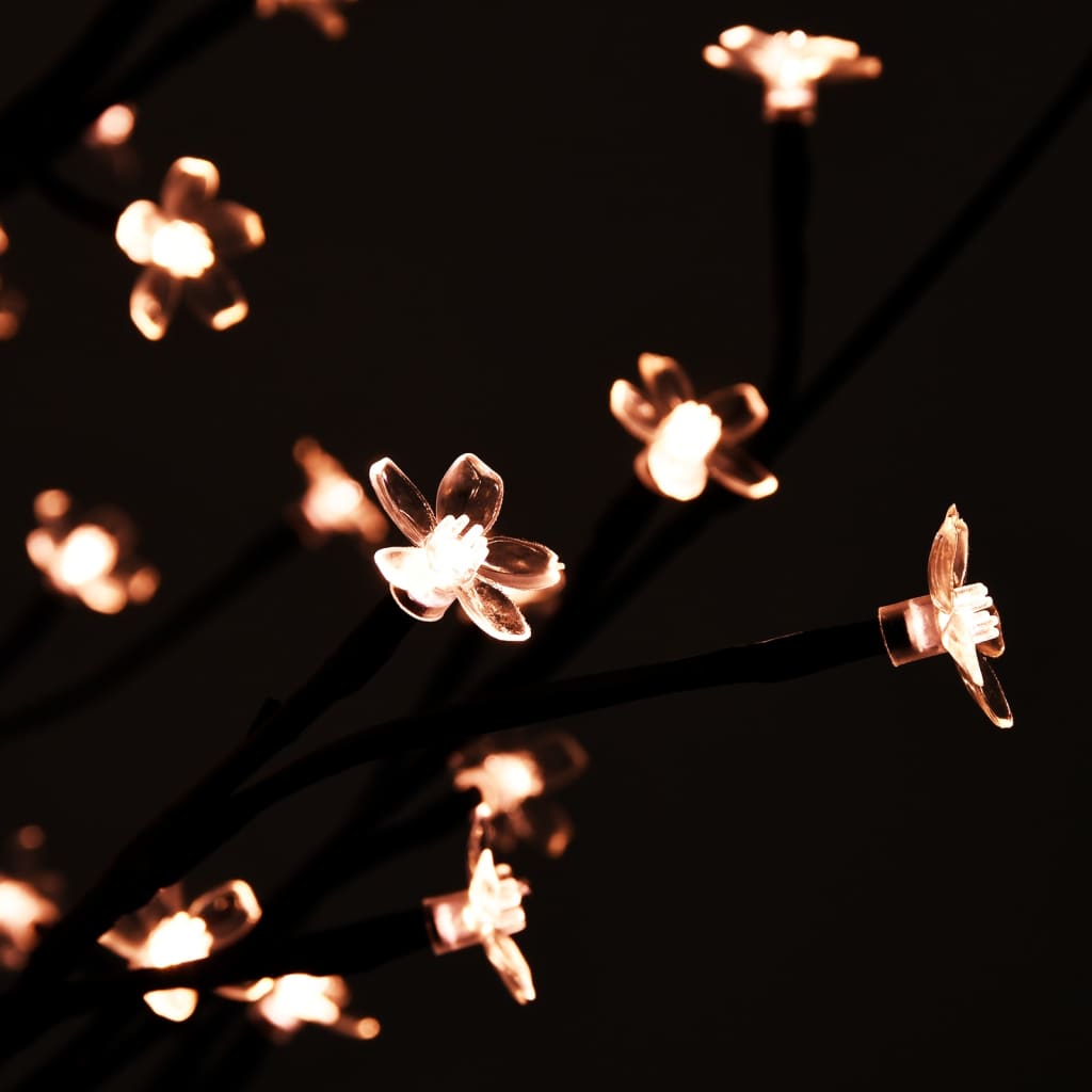 vidaXL Árbol LED con flor de cerezo 200 LED blanco cálido 180 cm