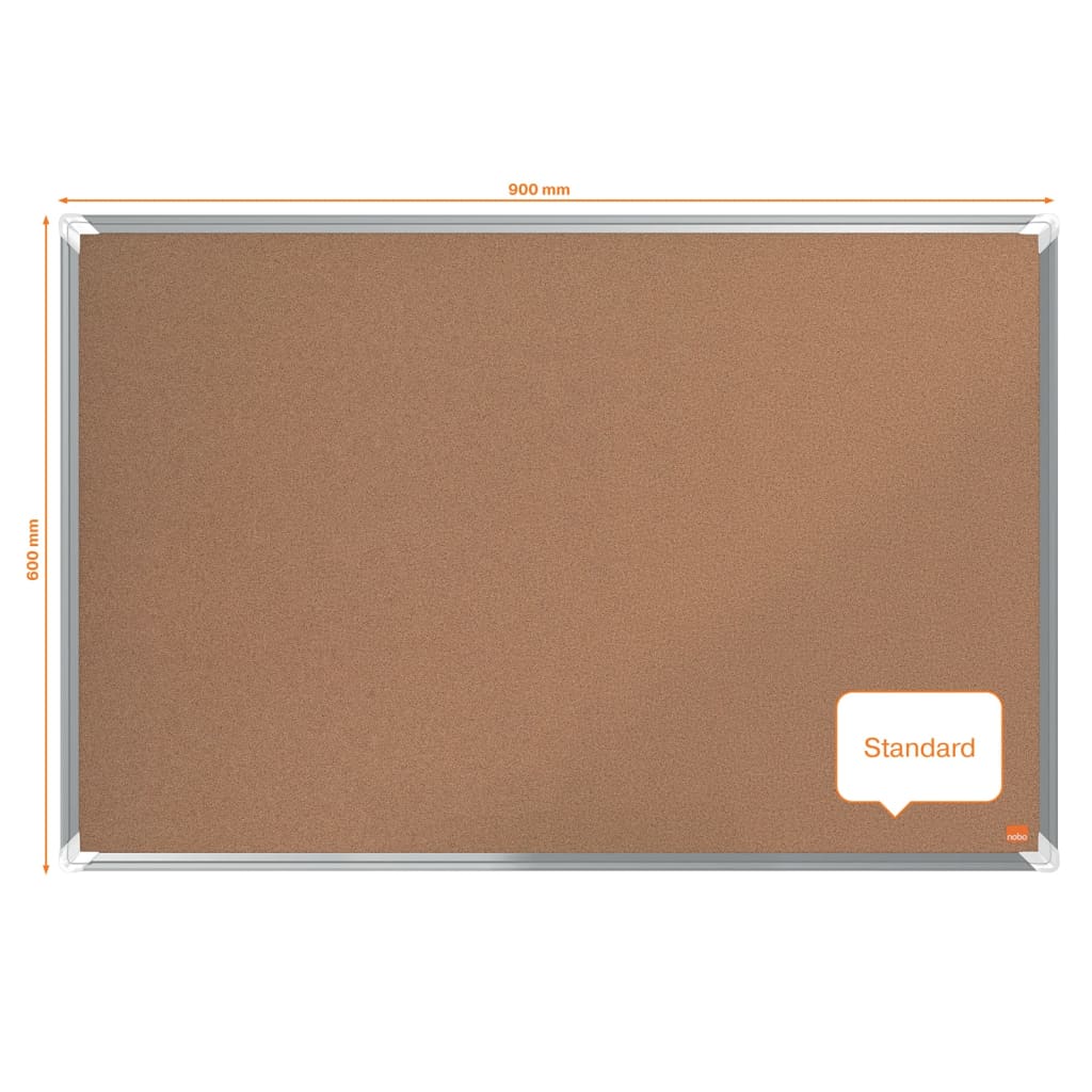 Nobo Tablón anuncios de corcho Premium Plus 90x60 cm marrón