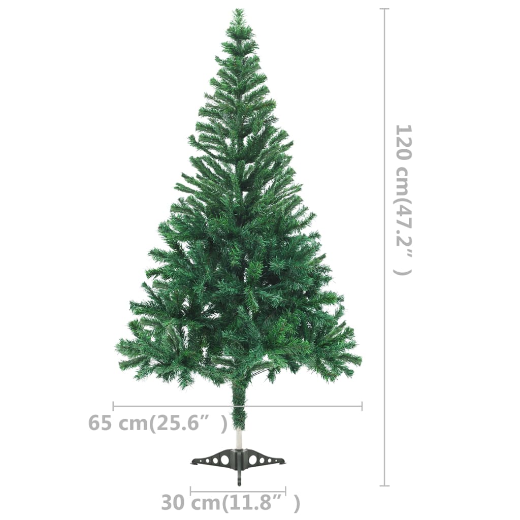 vidaXL Árbol de Navidad artificial con luces y bolas 230 ramas 120 cm