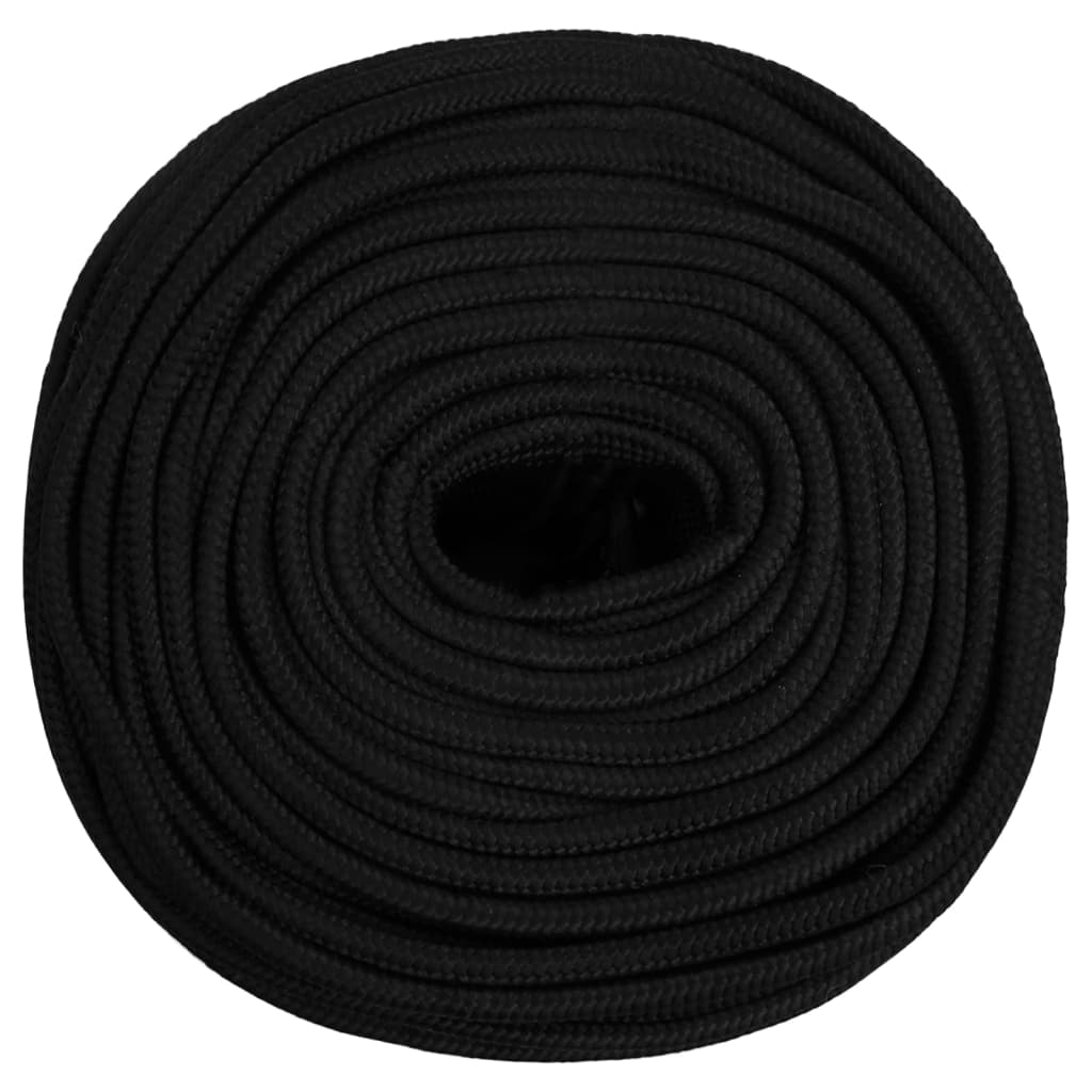 vidaXL Cuerda de trabajo poliéster negro 8 mm 250 m