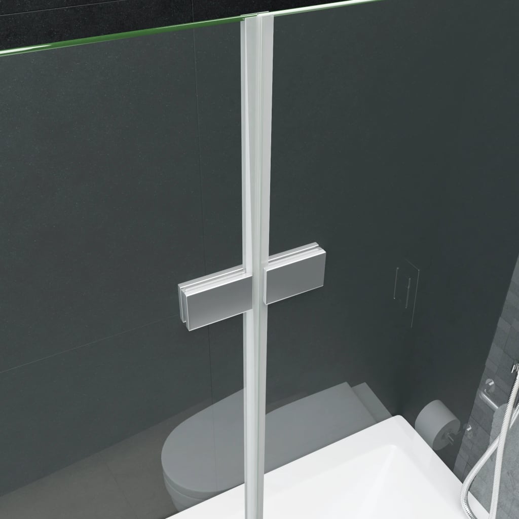 vidaXL Mampara de ducha plegable 2 paneles ESG 95x140 cm