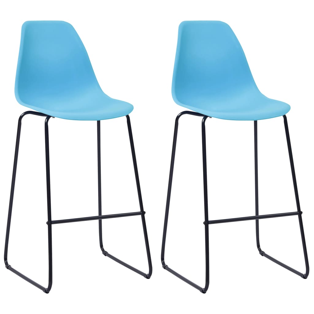 vidaXL Juego de mesa alta y taburetes 3 piezas plástico azul