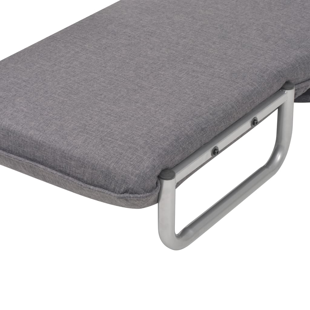 vidaXL Silla giratoria y sofá cama tela gris oscuro