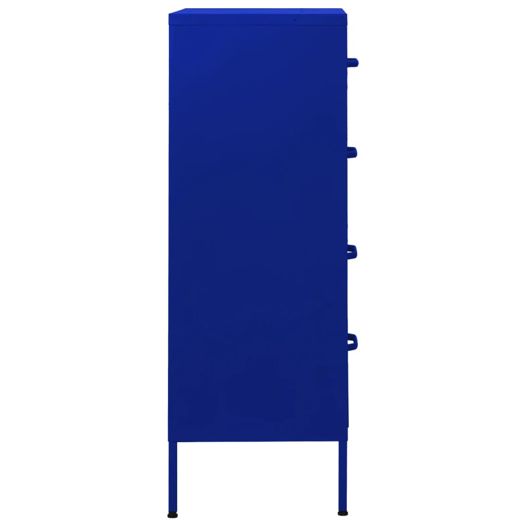 vidaXL Armario de cajones de acero azul oscuro 80x35x101,5 cm