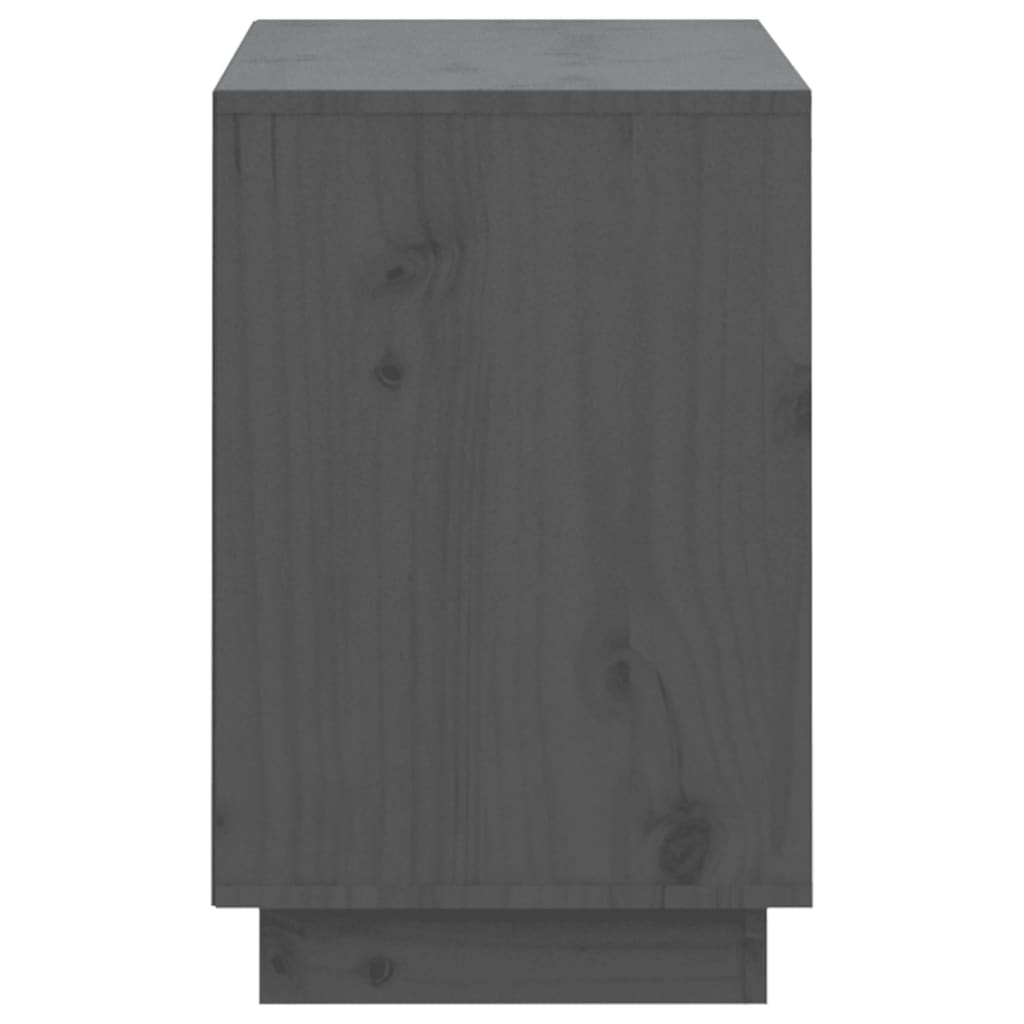 vidaXL Mueble zapatero de madera maciza de pino gris 110x34x52 cm